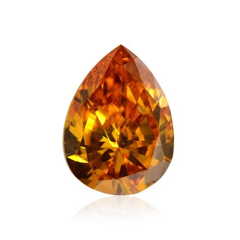 050 Carat Fancy Vivid Yellowish Orange Diamond Pear
