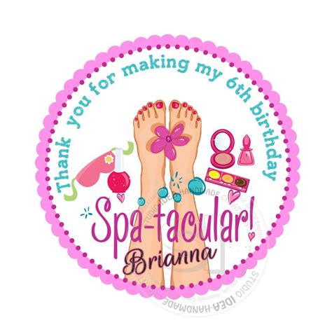 Custom Spa Tacular Party Printable 2 5 Tags Personalized Beauty Theme