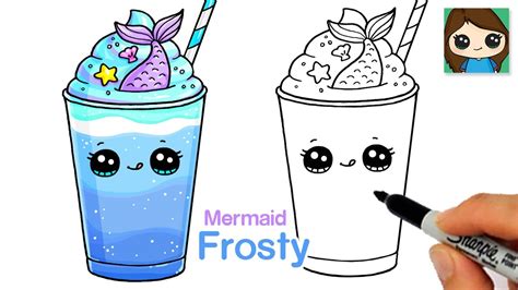 how to draw a mermaid frosty drink youtube