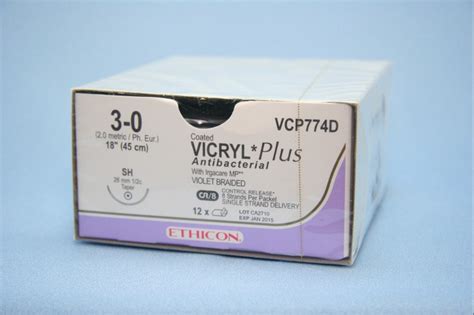 Ethicon Suture Vcp774d 3 0 Vicryl Plus Antibacterial Violet 8 X 18