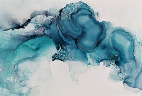 Blue Abstract Alcohol Ink Painting In 2020 Alcohol Ink Painting