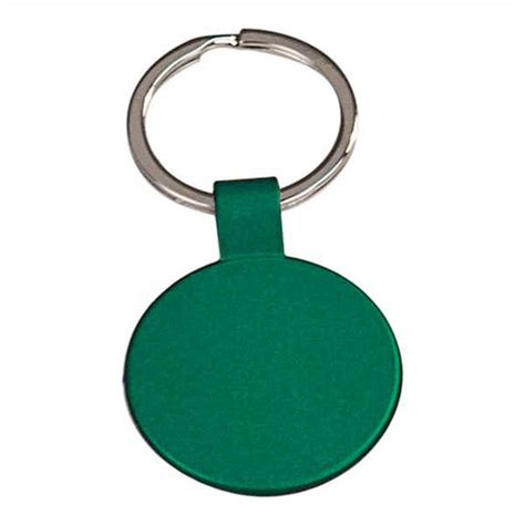 Green Round Metal Keychain