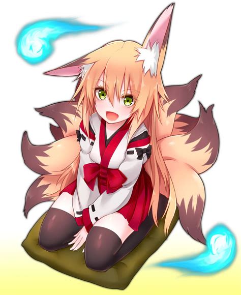 Cute Nine Tailed Fox Girl Animegirl Anime Animals Anime Cute