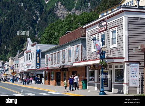 Shops Downtown Juneau Alaska Usa Stock Photo Alamy