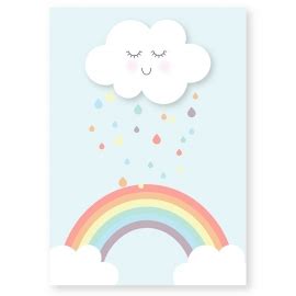 Geef deze regenboog alle kleuren die je wil. kaart wolkje regenboog | kaarten kleur | Poppaa