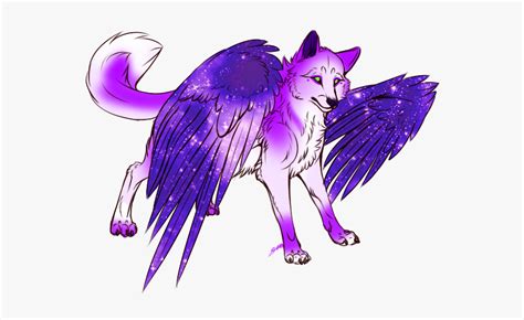 Transparent Winged Anime Wolf Winged Wolf Colored By Schizovampire On