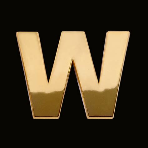 Gold Letter W 3cm Chrome Letter And Sign