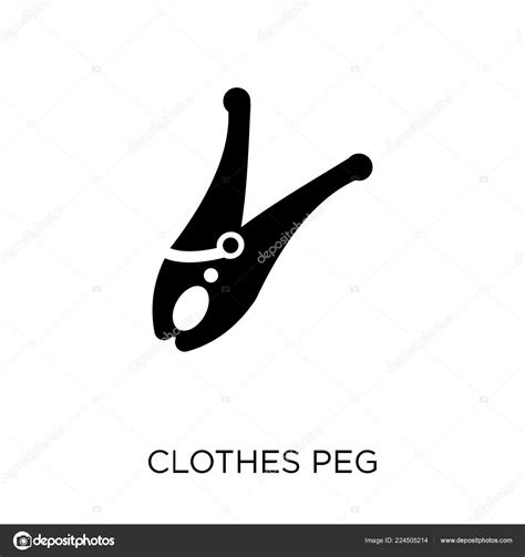 Clothes Peg Icon Clothes Peg Symbol Design Cleaning Collection Simple