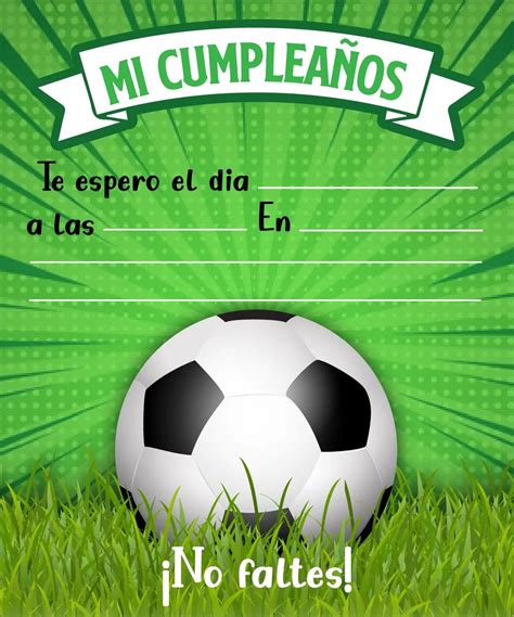 Invitación Fútbol Fiesta Fútbol Cumpleaños Tematico Happy