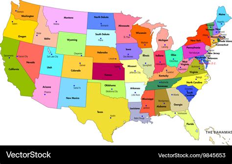 United States Political Map Capitals United States Map