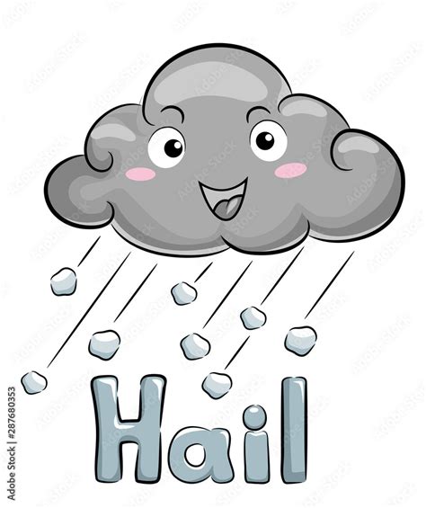 Mascot Cloud Hail Storm Illustration Stock Vector Adobe Stock
