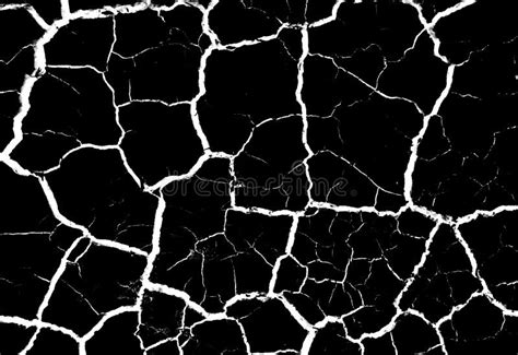 Black Dried And Cracked Ground Earth Background Closeup Of Dry Fissure