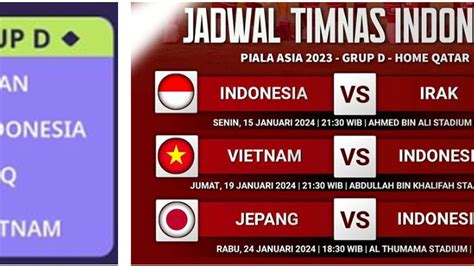 Jadwal Timnas Indonesia Kontra Vietnam Di Piala Asia Laga Krusial