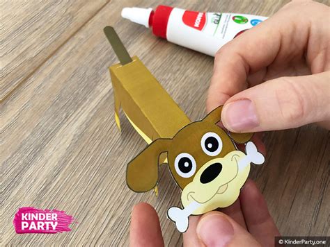 Hund basteln: PDF-Vorlage für Kinder, Anleitung