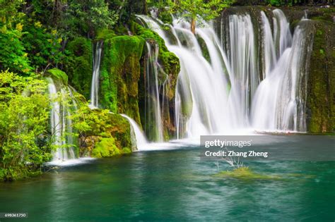 The Jiuzhaigou Waterfall High Res Stock Photo Getty Images