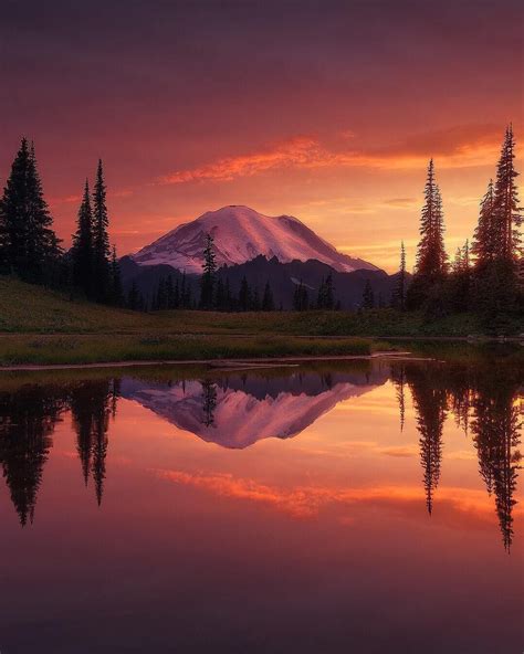 Earthfocus Sunset At Mount Rainier National Park This Lookout Faces