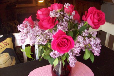 Roses And Lilacs From My Garden Lilacs Roses Garden Flowers Plants