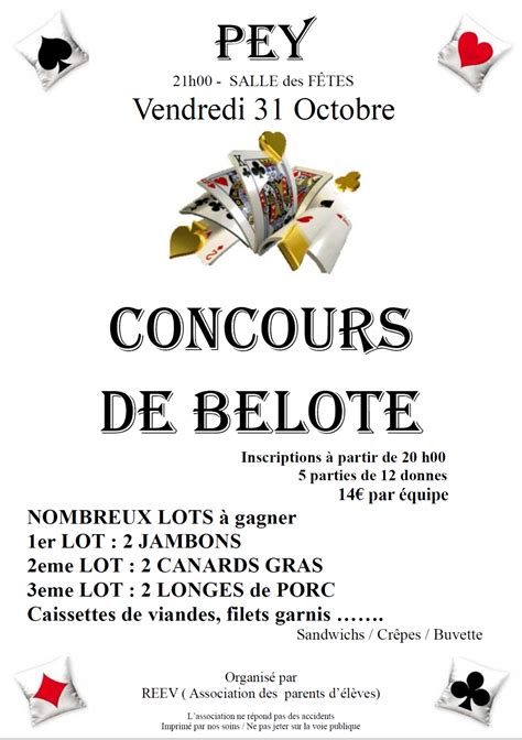 Concours De Belote Le Octobre Pey Landes