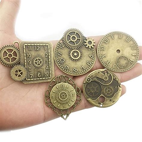 30pcs Antique Bronze Mix Skeleton Steampunk Clock Face Watch Gear Cog