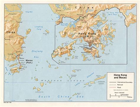 Large Detailed Political Map Of Hong Kong And Macau Hong Kong And