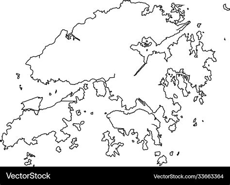 Hong Kong Map Outline Country Royalty Free Vector Image