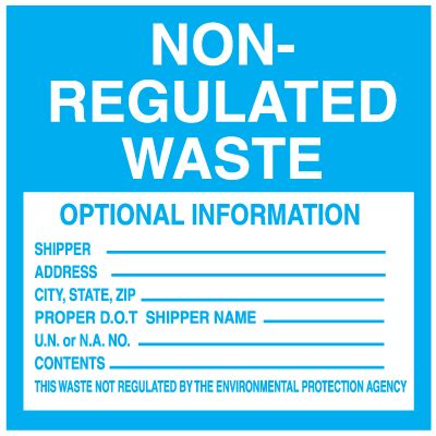Hazardous Waste Labels Non Regulated Waste Emedco