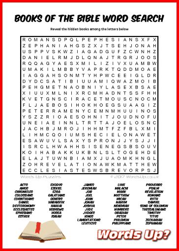 Books Of The Bible Word Search Puzzle Free Printable Bible