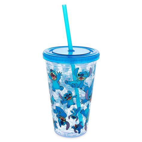 Disney Lilo Stitch Acrylic Tumbler Reusable Straw Cup Theme Park 2018