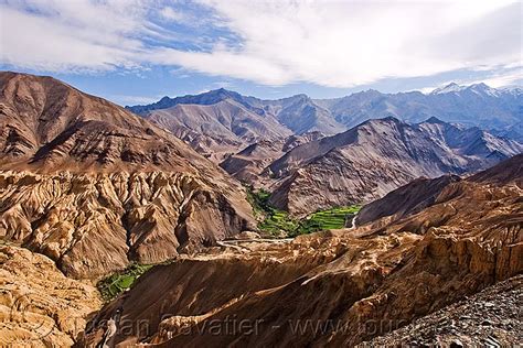 Rugged Landscape And Green Valley Near Lamayuru Leh To Srinagar Road