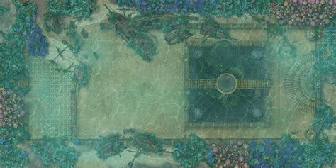 The Kraken Lair Battle Map In Underwater Temple Flattened