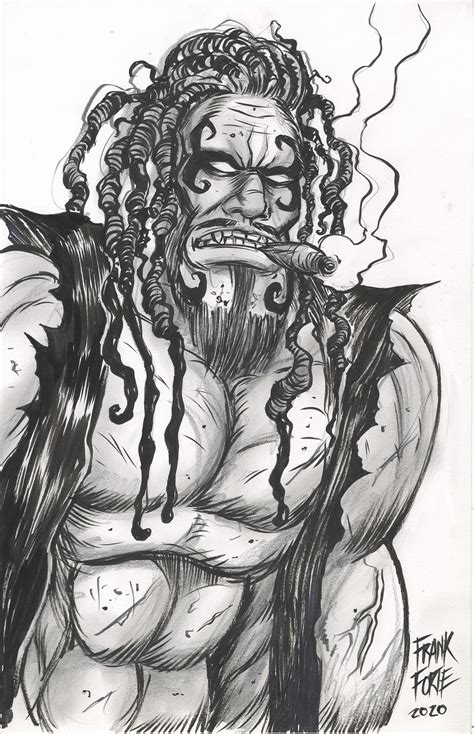Lobo Dc Comics Pen And Ink Pin Up By Frank Forte In Frank Fortes Pin