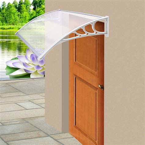 White Backfront Door Porch Canopy Rain Cover Protectir Shelter Awing