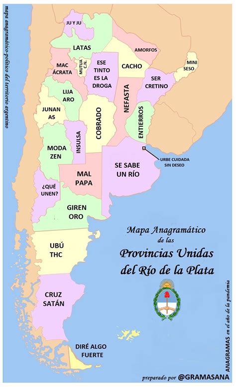 Mapa Anagramático De Las Provincias De Argentina Rargentina
