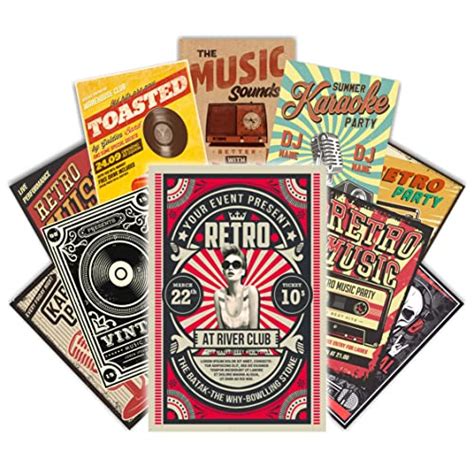 Hk Studio Vintage Music Posters Decal Indie Posters For Room