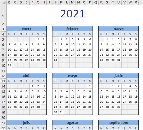Calendario En Excel 2021 Hot Sex Picture