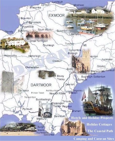 The Devon Map Of Towns And Villages And Devon Attractions