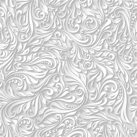 Paper Floral White Seamless Pattern Vector Free Download