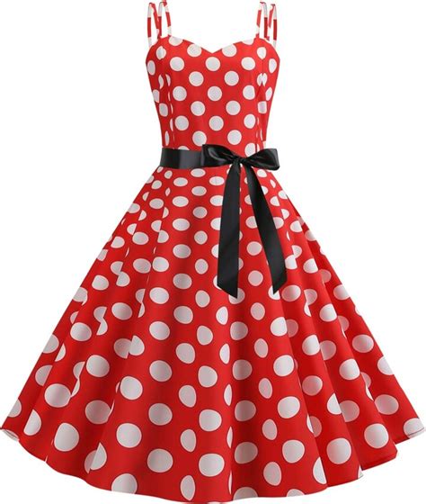 ibtom castle womens 1950s vintage polka dots dress spaghetti strap rockabilly midi dress retro