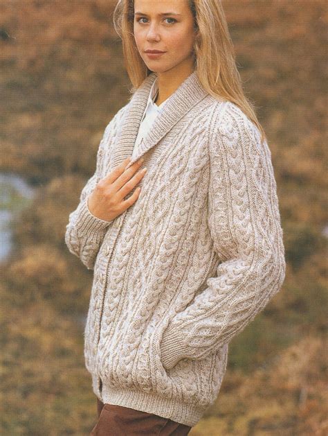 womens aran raglan jacket knitting pattern pdf ladies 32 34 etsy uk