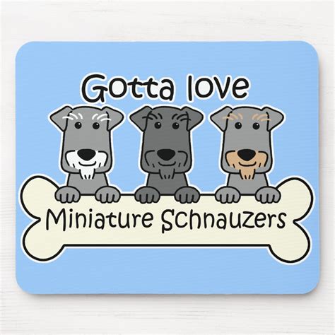 Three Miniature Schnauzers Mouse Pad Zazzle