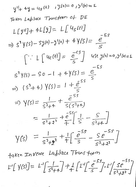[solved] solve the given initial value problem by using the laplace transform course hero