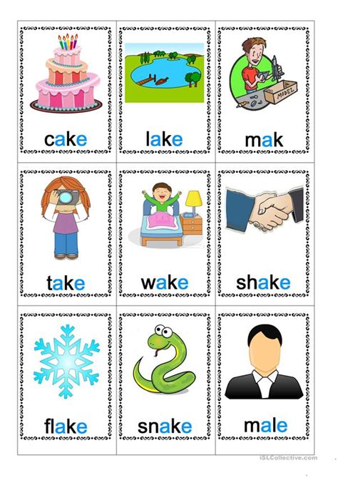 What are you going to do next saturday? a_e words flash cards 3 - English ESL Worksheets