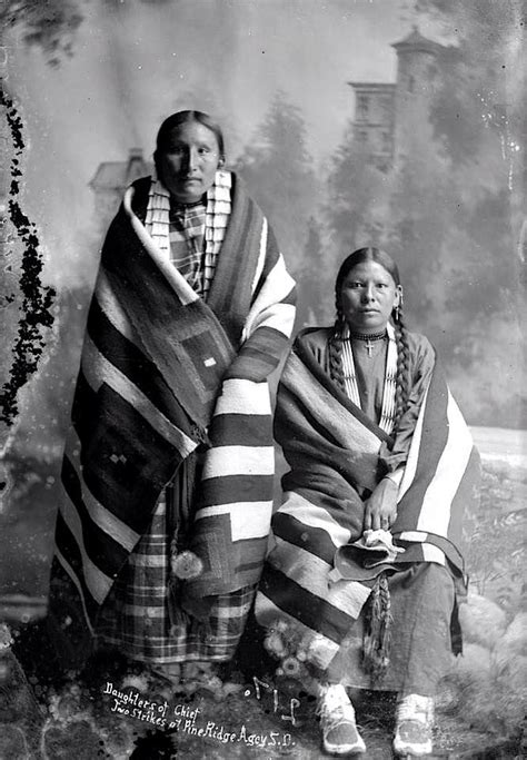 Daughters Of Lakota Chief Two Strikes At Pine Ridge Agency South Dakota 1891 Native American