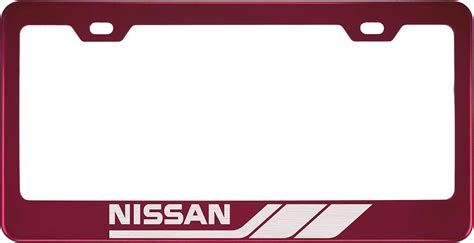 Fit Nissan Stainless Steel Red License Plate Frame Powder