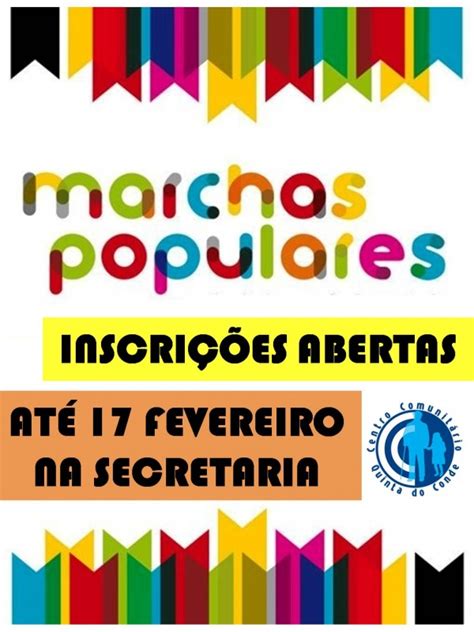 Nos bairros mais típicos e antigos, as ruas são decoradas com grinaldas de flores, balões e lanternas feitas em papel colorido, criando um ambiente alegre repleto de cores, luzes e música, a que se mistura o fumo das fogueiras e das sardinhas assadas na brasa. Marchas Populares 2014 | Centro Comunitário da Quinta do Conde