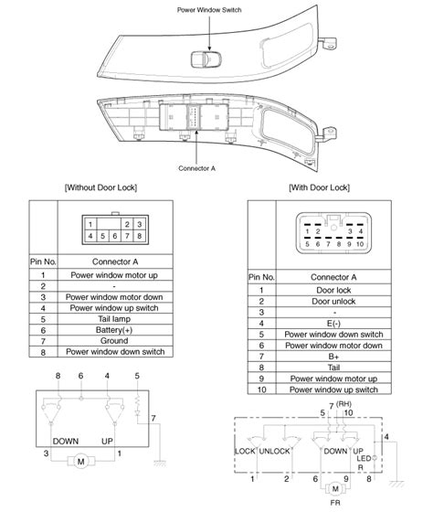 Hyundai Elantra Passenger Power Window Switch Power Window Switch Schematic Diagrams Power