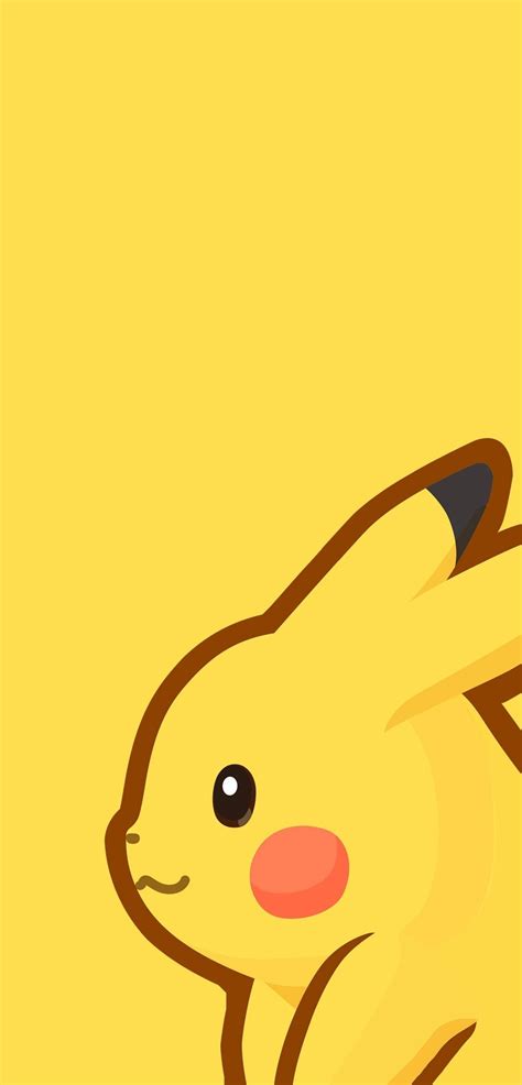 Wallpaper Pokemon Pikachu Yellow Background Anime Simple