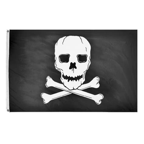 Skull Crossbones Pirate Flag Jolly Roger Large Banner 5x3 Eyelets For