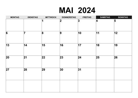 Kalender Mai 2024 Kalendersu