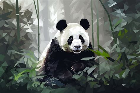 A Wise And Gentle Giant Panda In The Bamboo Forest Generative Ai Stock